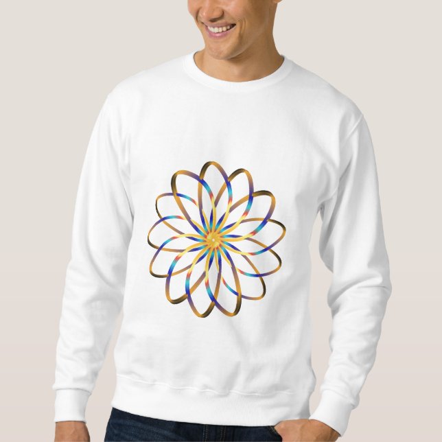 Sudadera flor blu abstracta (Anverso)