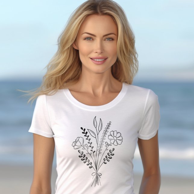 Sudadera Flor Bouquet Boho Line Art (Subido por el creador)