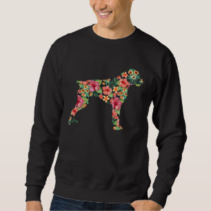 Sudadera Flor Boxer Silueta de Perro Floral Mujeres Hombres