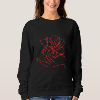 Sudadera Flor con las mujeres de la mano camiseta básica.