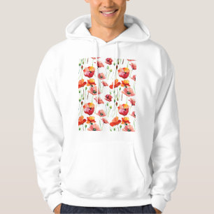 Sudadera Flor De Adormidera: Sencillo Fondo Sin Marea.