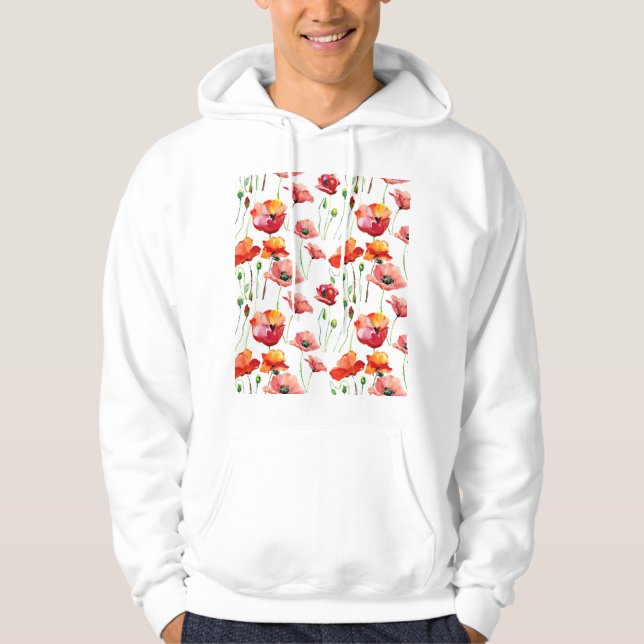 Sudadera Flor De Adormidera: Sencillo Fondo Sin Marea. (Anverso)