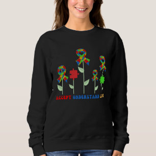 Sudadera Flor de Autismo Aceptar Entender Amar ASD Autismo