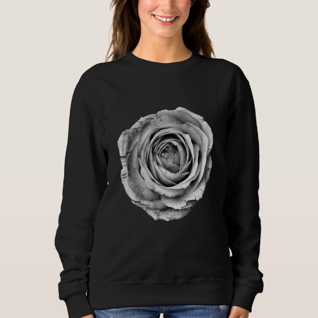 Sudadera Flor De Bonito Blanco Y Negro Rosa (Anverso)