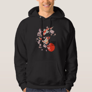 Sudadera Flor de cerezo Japón Koi Carp Fish Sakura Graph