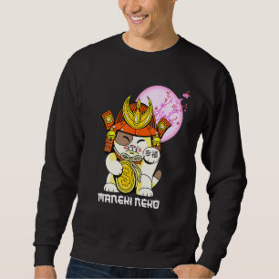 Sudadera Flor de cerezo sakura gato japonés afortunado Ma