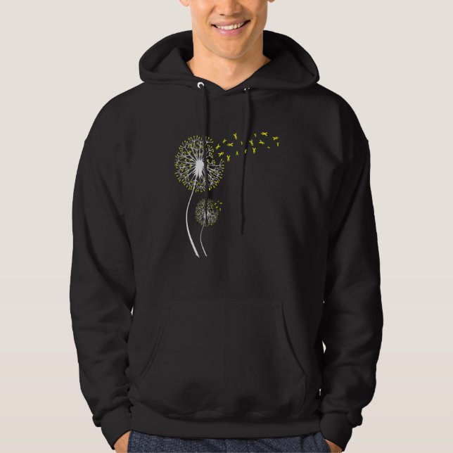 Sudadera Flor de cinta de conciencia de Spina Bífida Dandel (Anverso)