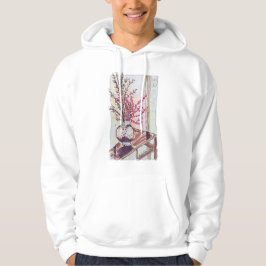 Sudadera Flor de ciruelo roja