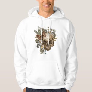 Sudadera flor de cráneo vintage gótico y mariposas