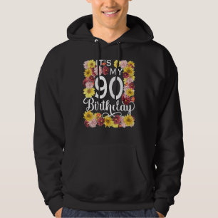 Sudadera Flor de girasol es mi cumpleaños número 90, 90 año