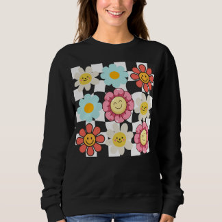 Sudadera Flor de margarita retro comprobada