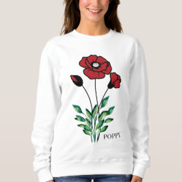 Sudadera Flor de Nacimiento Agosto Poppy