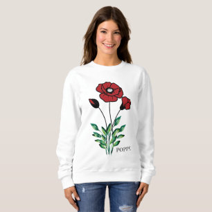 Sudadera Flor de Nacimiento Agosto Poppy