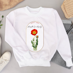 Sudadera Flor de nacimiento mes de agosto cumpleaños amapol