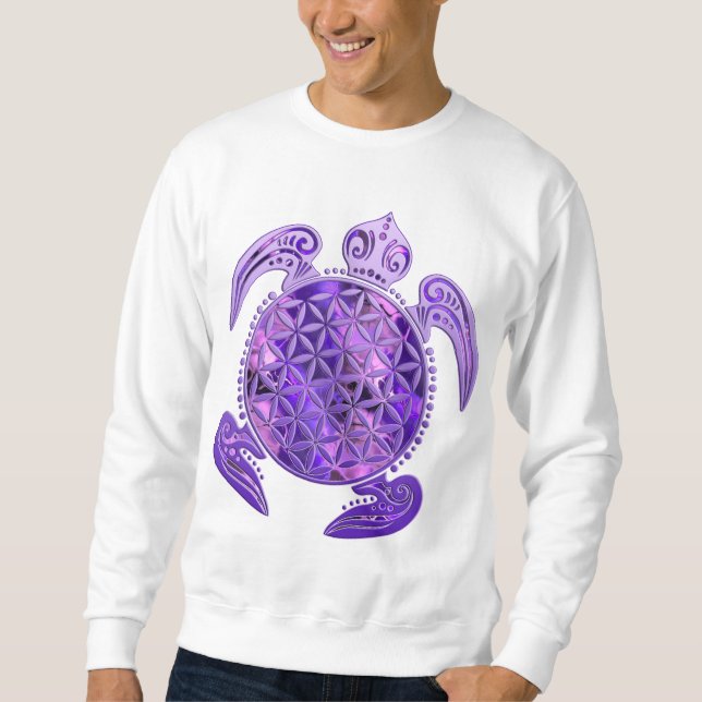 Sudadera Flor de vida / Blume des Lebes - tortuga morada (Anverso)