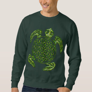 Sudadera Flor de vida / Blume des Lebes - verde tortuga