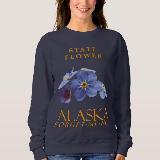 Sudadera Flor del Territorio de Alaska Nomeolvides Azul (Anverso)