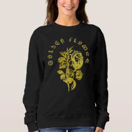 Sudadera Flor Dorada – Diseño de Lujo Estilo Bordado