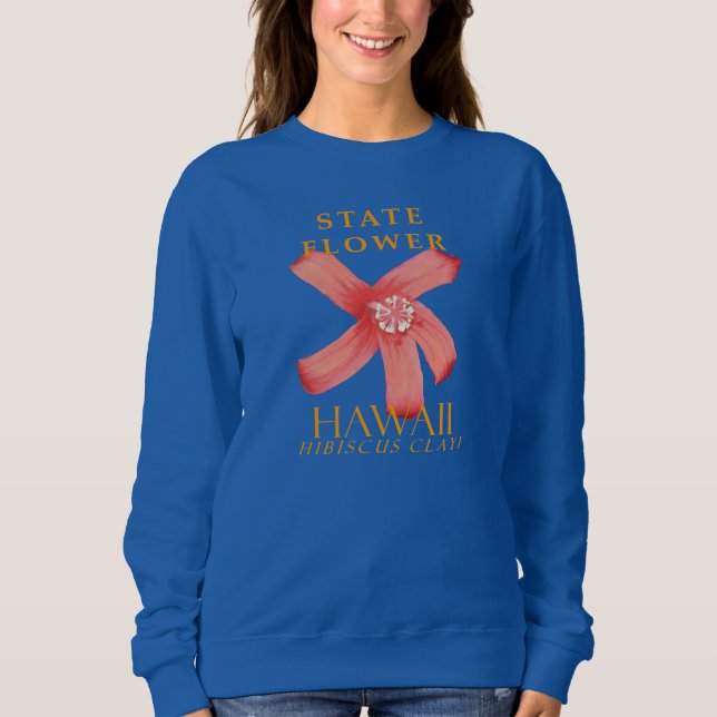 Sudadera Flor en territorio hawaiano Hibiscus clayi (Anverso)