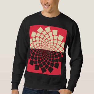 Sudadera Flor estilizada: marfil rojo negro