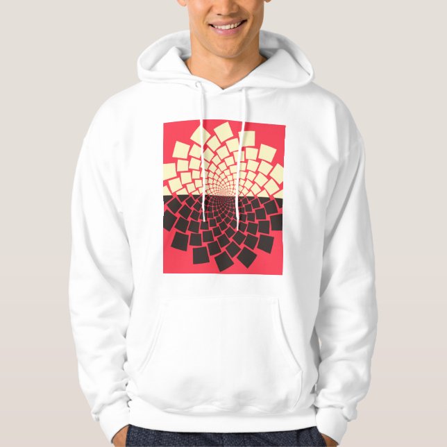 Sudadera Flor estilizada: marfil rojo negro (Anverso)