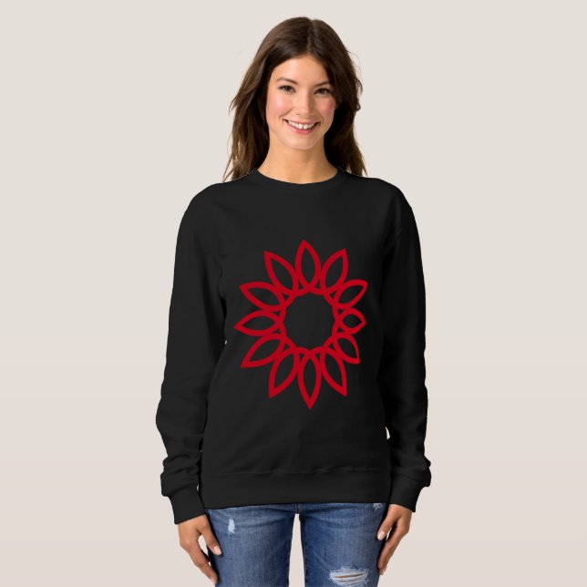 Sudadera Flor geométrica 01 - Rojo (Anverso completo)