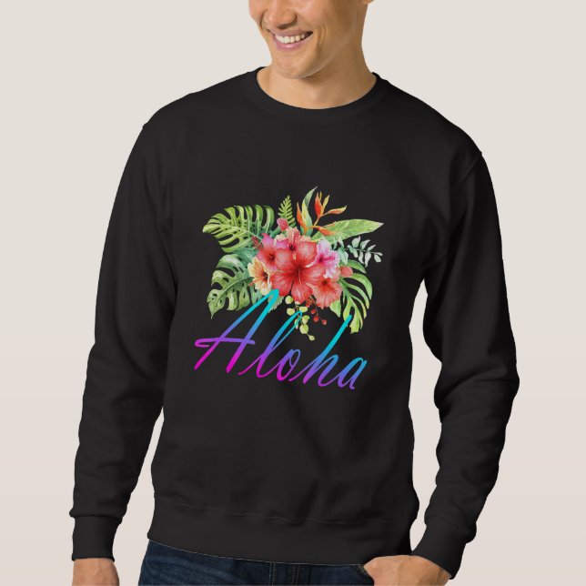 Sudadera Flor Hawái Cute Aloha (Anverso)
