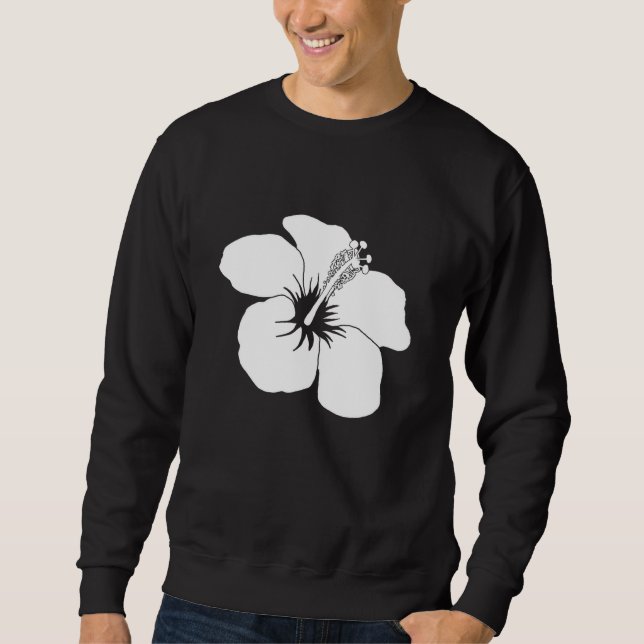 Sudadera Flor Hibiscus de Hawaii blanca (Anverso)