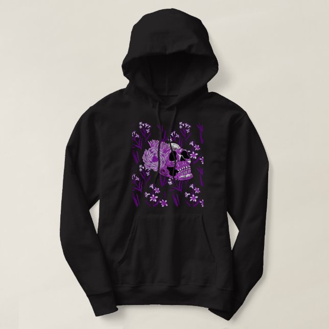 Sudadera Flor morada flor Guay miedo a Halloween Go (Diseño del anverso)