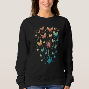 Sudadera Flor Música Mariposas Notas Musicales Naturaleza