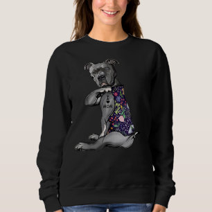 Sudadera Flor Pitbull Amo A Mamá Pitbull Tattoo Madthers D