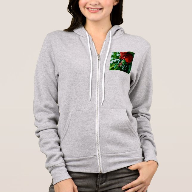 Sudadera Flor roja hibiscus (Anverso)