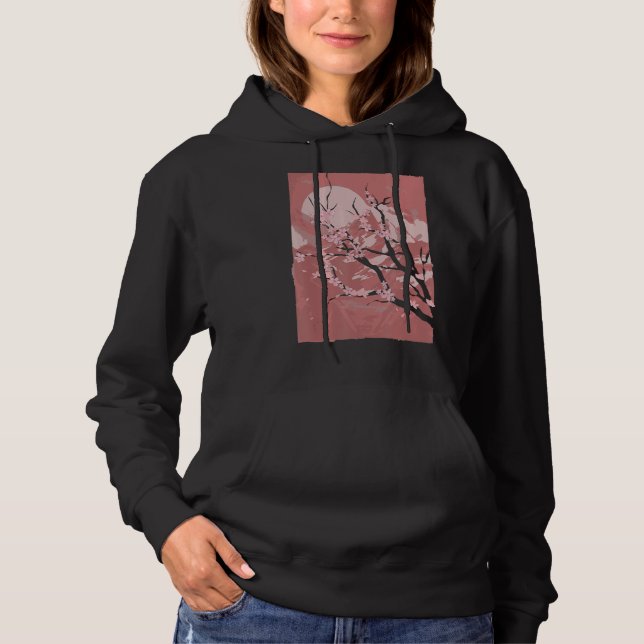 Sudadera Flor rosa de Sunset de montaña Japón Sakura Cherry (Anverso)
