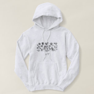 Sudadera Flor salvaje mínima Boho , arte mínimo bohemiam