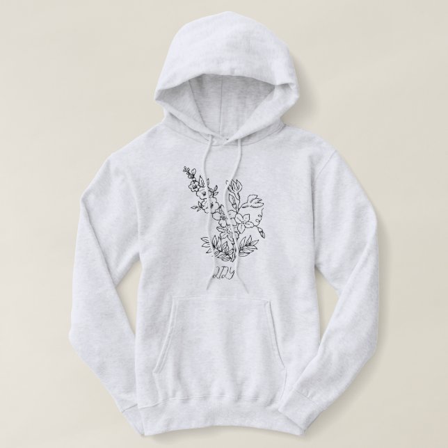 Sudadera Flor salvaje mínima Boho , arte mínimo bohemiam (Diseño del anverso)