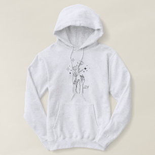 Sudadera Flor Silvestre Mínima Boho, Arte Mínimo Bohemio