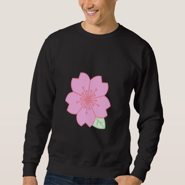 Sudadera Flor Simple De Cerezo De Sakura Rosa Para Mujeres  (Anverso)
