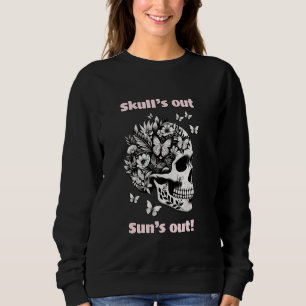 Sudadera Flor Skull Flores Tropicales Verano y mariposas