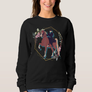 Sudadera Flor trotando caballo americano silla de ruedas