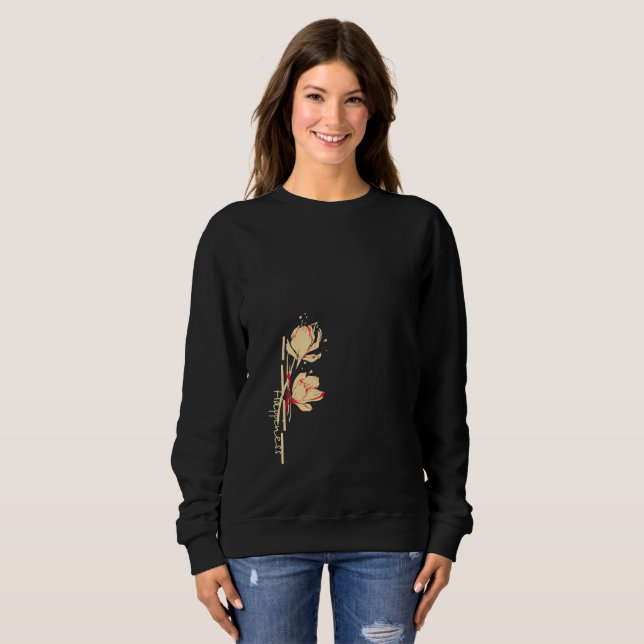 Sudadera Flor vibrante minimalista (Anverso completo)