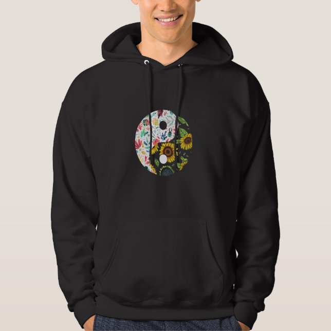 Sudadera Flora Fauna Yin Yang Budismo Flores Inspira Bala (Anverso)