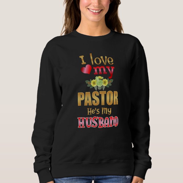 Sudadera Floral amo a mi pastor es mi marido predicador W (Anverso)