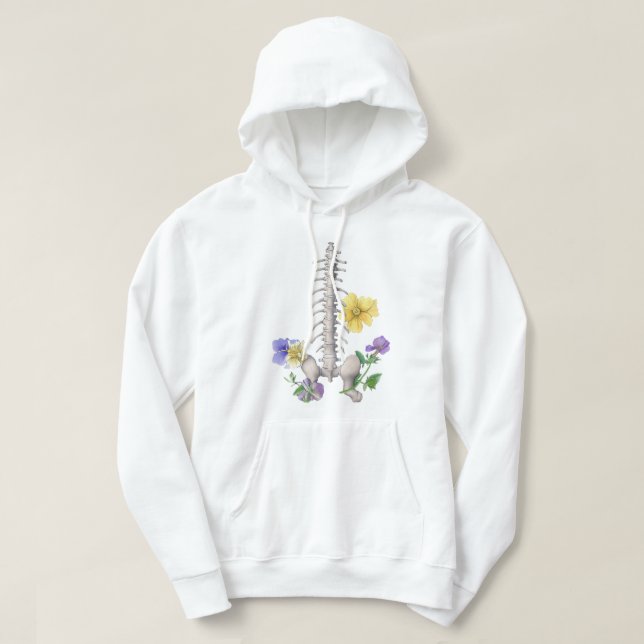Sudadera Floral Anatomy - Vertebrae, Hip Bone (Diseño del anverso)