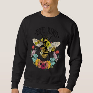 Sudadera Floral Bee Kind Cita Tees gráficos y diseño de Gua