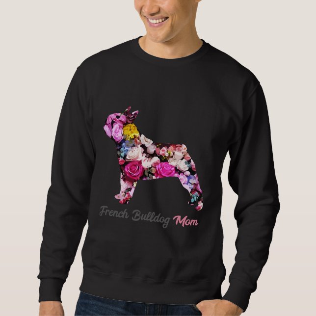 Sudadera Floral Bulldog francés Mamá 68 (Anverso)