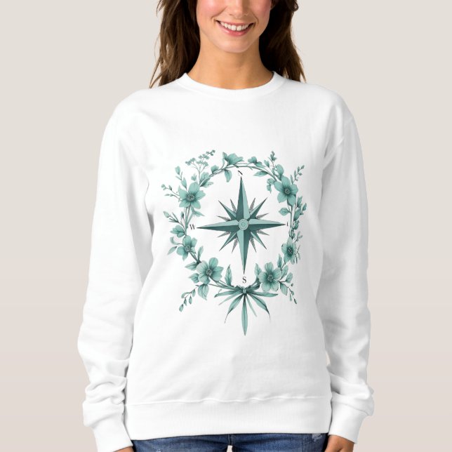 Sudadera Floral Compass – Women’s Sweatshirt (Anverso)