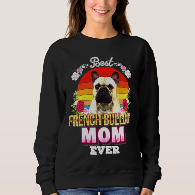 Sudadera Floral de Bulldog de Bulldog francés (Anverso)