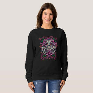 Sudadera Floral de calavera, acuarela de esqueleto rosa, Ha