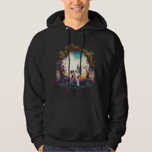 Sudadera Floral de la naturaleza del lobo de los animales d