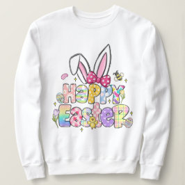 Sudadera Floral de primavera del conejo de Pascua feliz y c